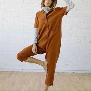 NWT Tradlands Linen Blend Finn Jumpsuit *missing fabric belt*